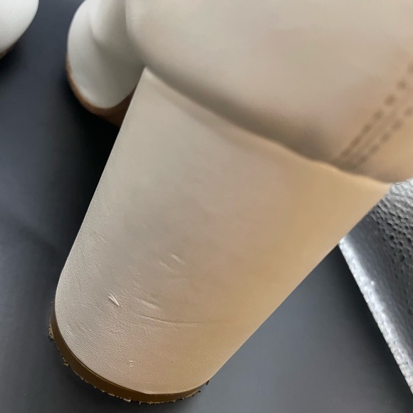 White leather stretchy boots size 8 - Picture 6 of 13